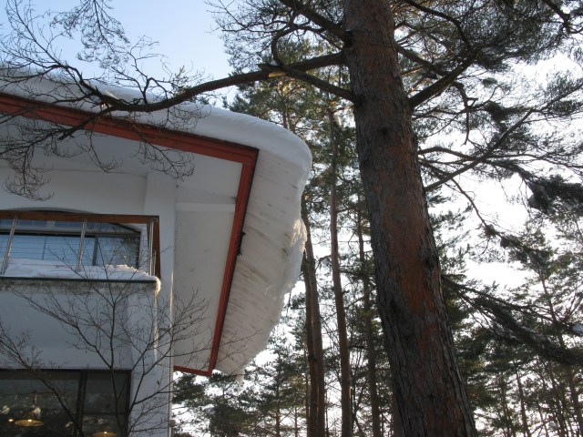 overhang from the roof